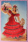 1920's era Lovely Spanish Lady in Embroidered Dress Postcard — photo 1