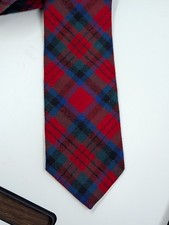 Vintage Pendleton Neck Tie Plaid Tartan 100% Wool Made In USA Green Blue Red