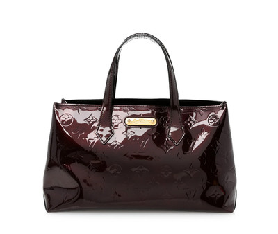Authentic Louis Vuitton Wilshire PM Vernis Amarante Patent Leather Tote Bag RARE