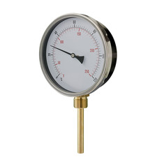 100mm Dial, 0-160°C Thermometer, 100mm Bottom 1/2" stem