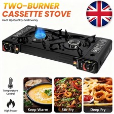 Portable Double Burner Gas Stove Camping Butane Cooker Barbecue Gas Cannister