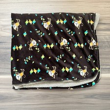 Garanimals Brown Velour Monkey Baby Blanket Sherpa Walmart