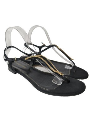 SERGIO ROSSI Flip Flop Sandalen Damen Sandalen Gr. DE 40 schwarz Casual-Look