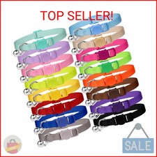 16 PCS Breakaway Cat Collars,Kitten Collar with Bell Cat Collars for Boy Girl Ca