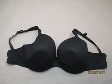 42DD Auden Womens Black Lined Underwired Back Closure Opaque Balconette Bra 11H