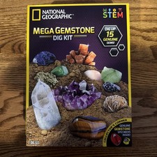 National Geographic Mega Gemstone Mine Dig Up 15 Real Gems STEM New US7