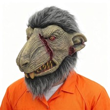 Scar Rat Head Mask Animal Mouse Mask Adult for Halloween Costume Party Prop