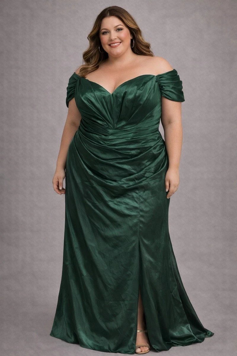 Plus Size Satin Bridesmaid Dresses Plus-Size Satin Midi Wedding Dress Cameron Nude / OB 18/US 14 Plus Size Satin Bridesmaid Dresses Plus-Size Satin Midi Wedding Dress Cameron Nude / OB 18/US 14