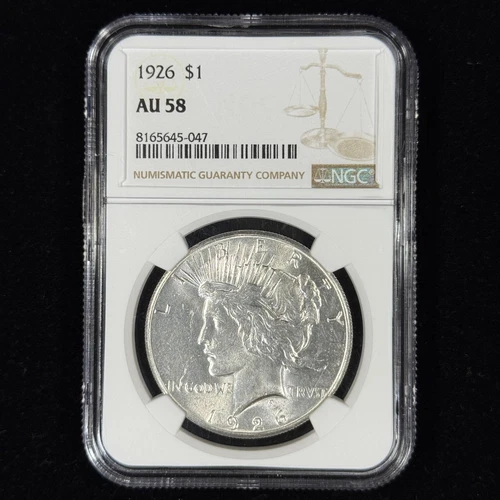 1926 $1 AU58 NGC Peace Silver Dollar