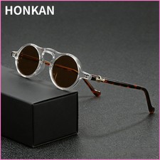 Retro Small Oval Frame Sunglasses for Women Men Trendy Punk Round Sun Glasses...