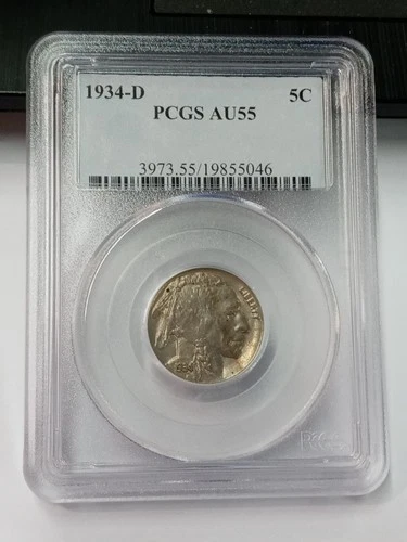 1934 D Buffalo Nickel 5C PCGS AU55