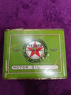 Vintage Reproduktion Texaco Motoröl Blechdose: Beschleunigte natürliche Rostp...