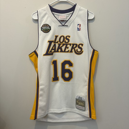 Los Angeles Lakers Mitchell & Ness Swingman Jersey Pau Gasol 2008, Medium, White