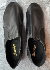 Bokimo Black Leather Jazz Dance Shoes Slip On Split Sole Womens 9