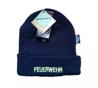 Herren Thinsulate Mütze mit neongelbem Stick FEUERWEHR