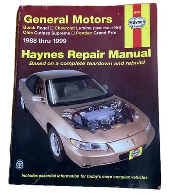 GM Haynes Repair Manual 1988-1999 Buick Regal Lumina Cutlass Supreme Grand Prix