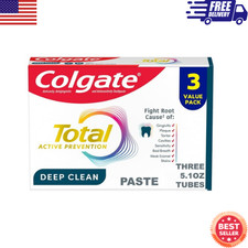 Colgate Total Active Prevention Deep Clean Toothpaste Mint 3 Pack 5.1 oz