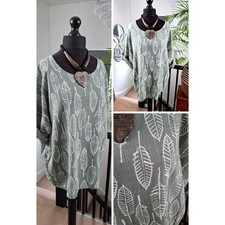 ITALY ladies WOMENS Tunic shirt Lagenlook BOHO Hippie ONE PLUS XL 14 16 18 20