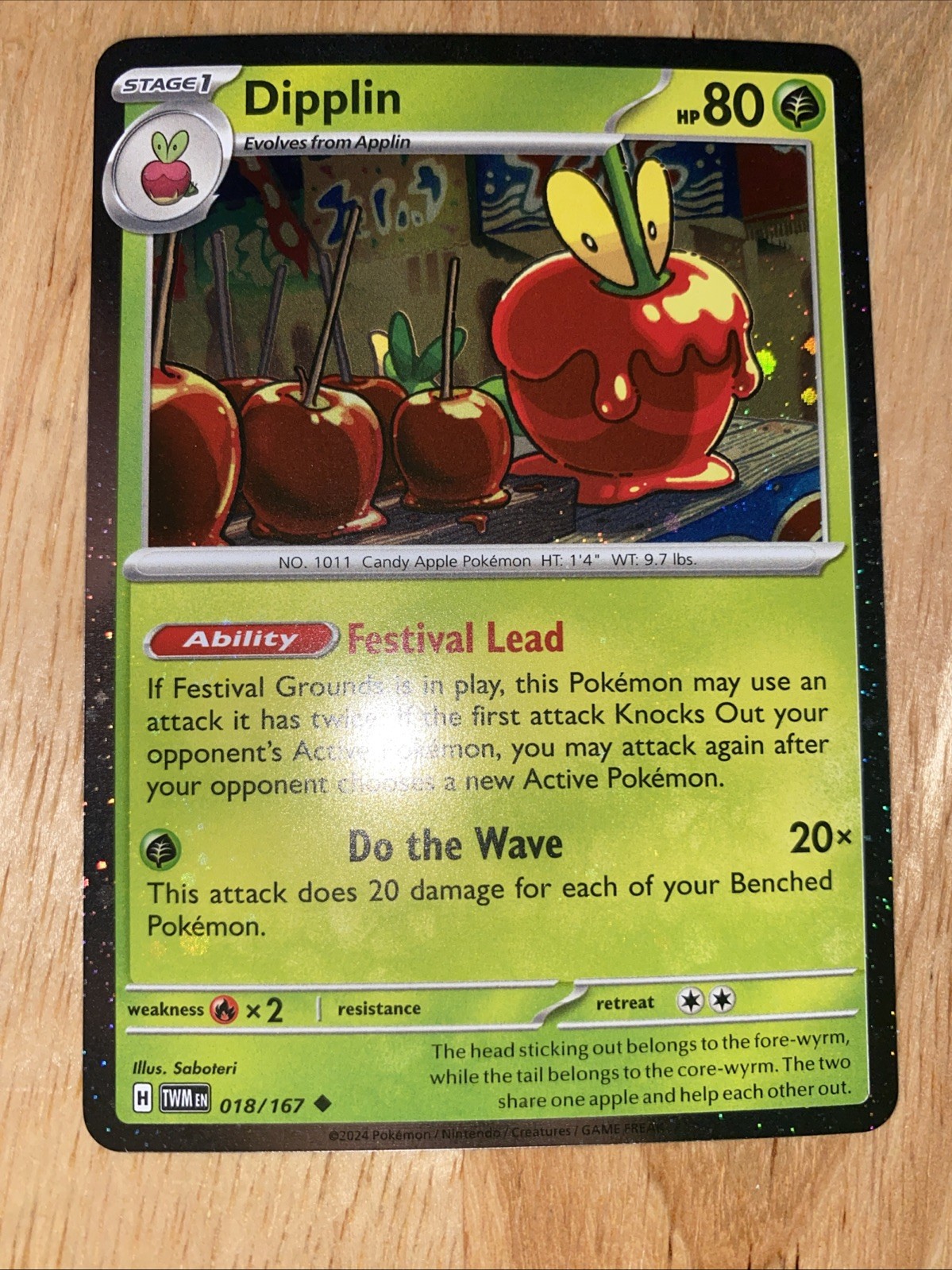 Dipplin 18/167 Cosmos Holo NM Scarlet & Violet (Twilight Masquerade) Pokémon