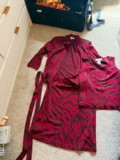 Vintage St. John Collection Santana Knit 3 Pc Zebra Red Black Skirt Suit Set
