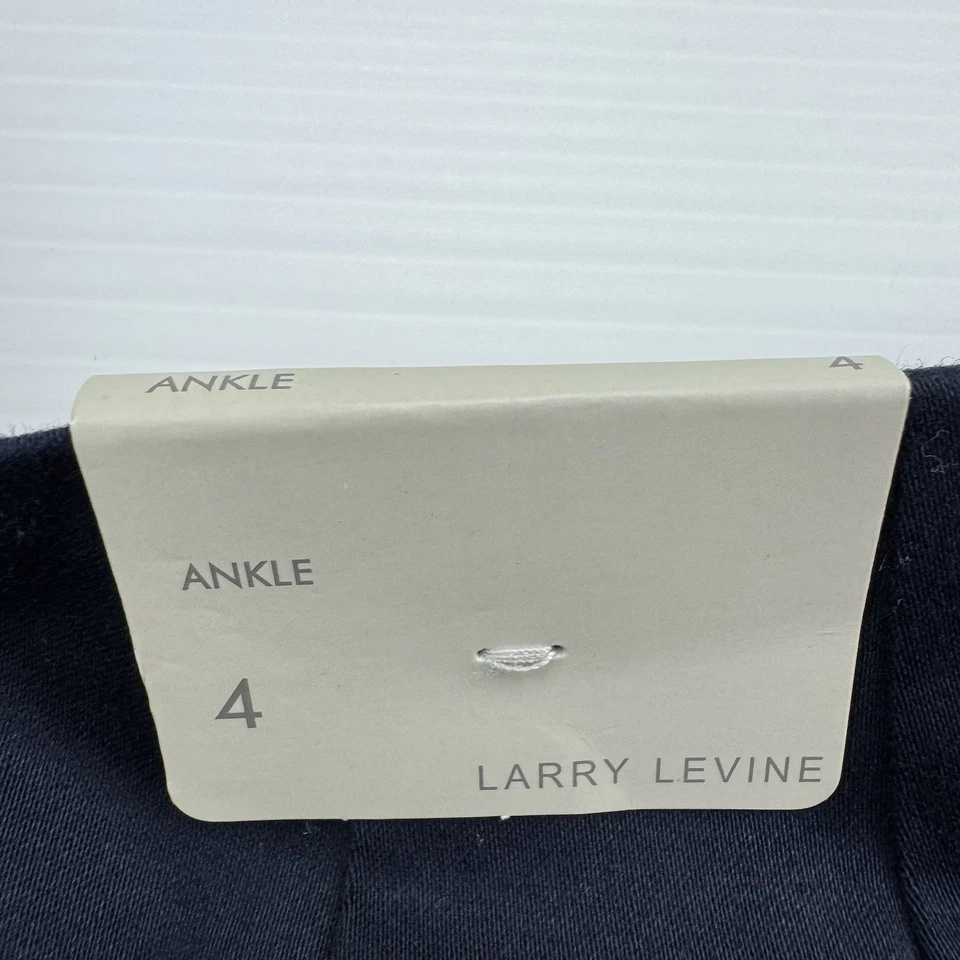 Pantalones al tobillo Larry Levine para mujer azul marino talla 4 pantalones elásticos de mezcla de algodón Foto 4 de 4