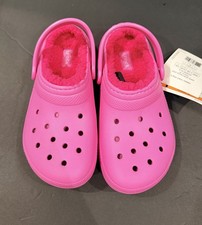 Crocs Kids' Classic Lined Clog Kids' Slippers, Pink, J 2