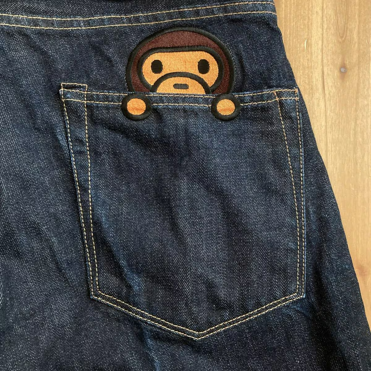 BAPE Milo Embroidered Denim Shorts A Bathing Ape Size S | eBay