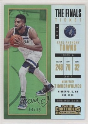 2017-18 Panini Contenders The Finals Ticket 14/99 Karl-Anthony Towns #89 7e6