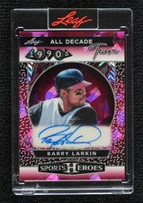 2025 Leaf Metal Sports Heroes Pink Crystals 1/5 Barry Larkin #D90-BL1 Auto HOF