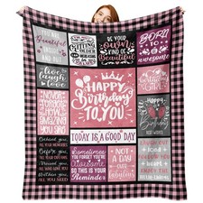 Birthday Gifts Women Girls Flannel Throw Blanket Happy Birthday 50x60 Inch