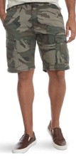 Men's Wrangler Cargo Shorts 100 Cotton Relaxed Fit Khaki Green Camo 44 New