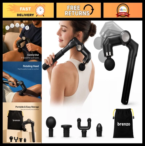Deep Tissue Massage Gun - Cordless Percussion Muscle Massager, Handheld Electric