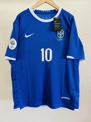 Ronaldinho Brazil World Cup Germany 2006 Soccer Away Blue Jersey