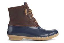 Sperry Saltwater Duck Boots Waterproof Tan/Navy Women s US 8.5