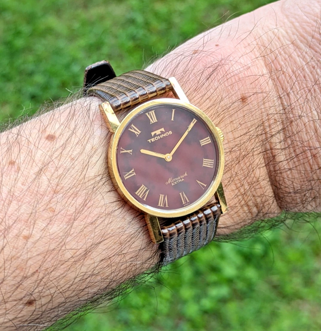 Montre Mécanique Suisse Technos Pour Homme - Occasion, Montre Bracelet Vintage