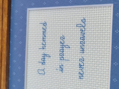 De colección Años 90 Enmarcado Oración Punto de Cruz 6x8 Azul Cristiano Costura Dulce Dobladillo - Imagen 4 de 6