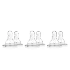 Dr. Brown's Original Nipples, Level 3 (6m+). Silicone for Babies, BPA-free. 6 Ct