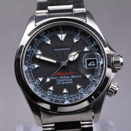 Vintage Exc+5 SEIKO Alpinist 4S15-6000 SCVF005 Men's Automatic Watch 36mm 25J