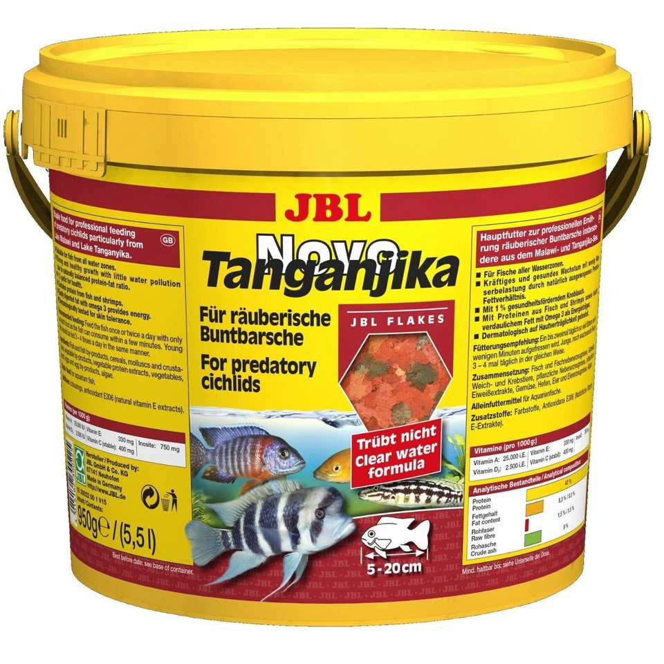 JBL NovoTanganjika 5,5L - Flockenfutter Novo Tanganjika Fischfutter Buntbarsche