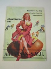 1947 S.M.U. VS ARKANSAS COLLEGE FOOTBALL PROGRAM - HOMECOMING DAY - BN-19