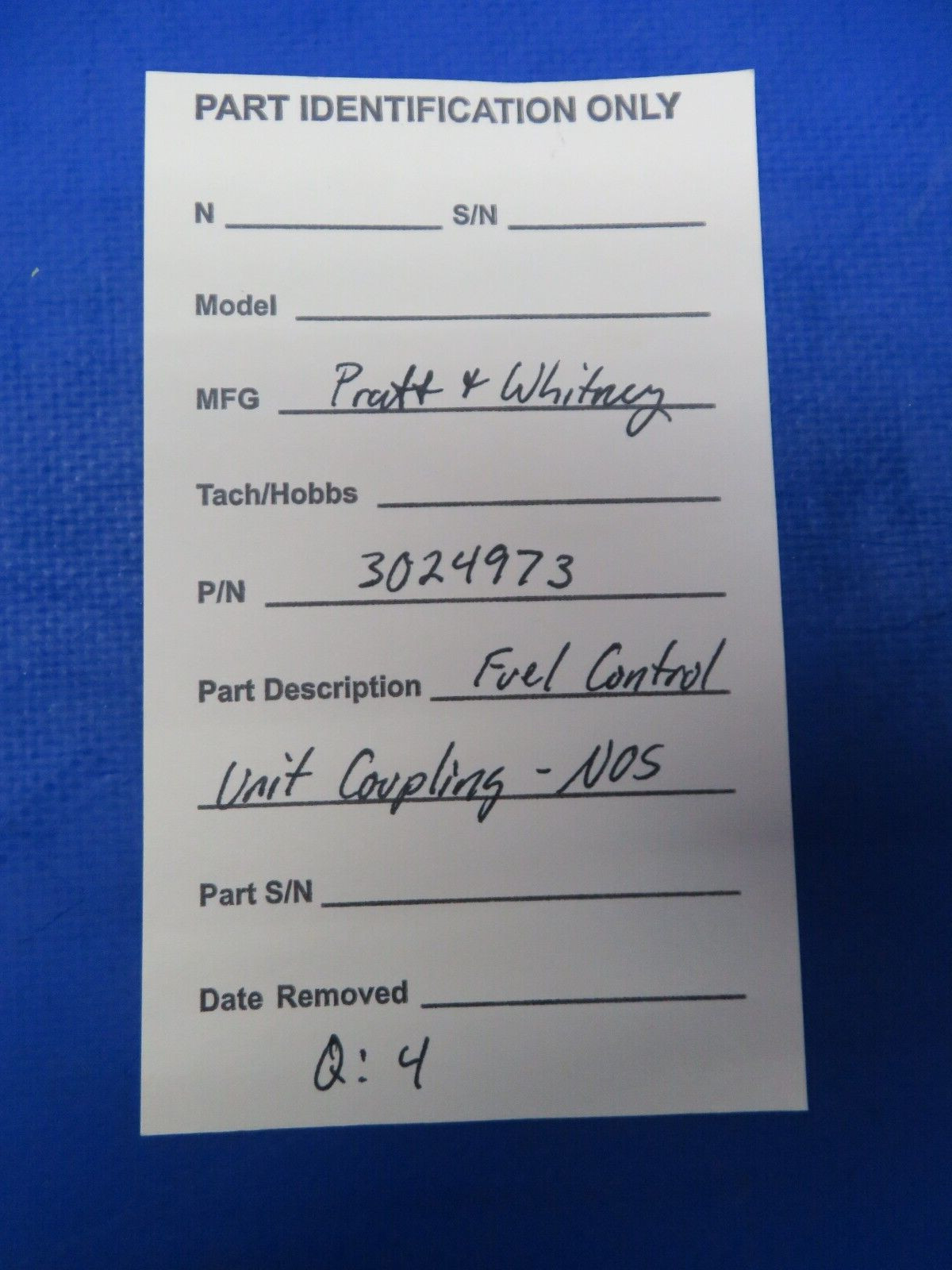 Pratt & Whitney Fuel Control Unit Coupling P/N 3024973 NOS (1123-382)