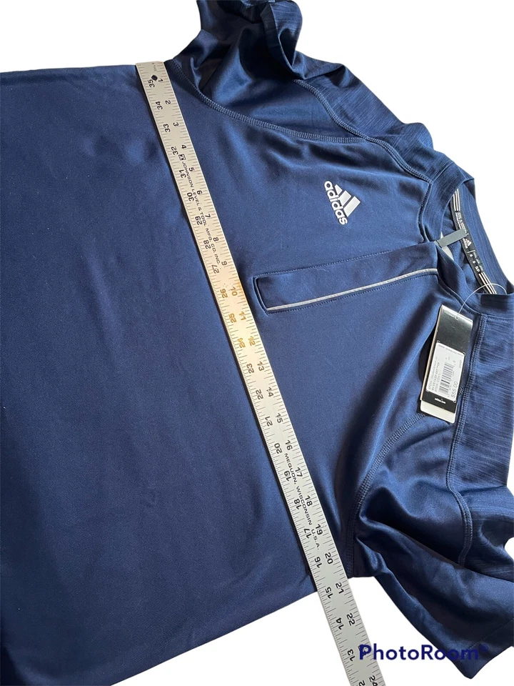 Camisa deportiva Adidas talla S pequeña Climalite 1/4 cremallera azul marino para hombre Foto 3 de 4