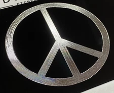 Engraved PEACE SIGN Car Tag Diamond Etched Aluminum Vanity Front License Plate
