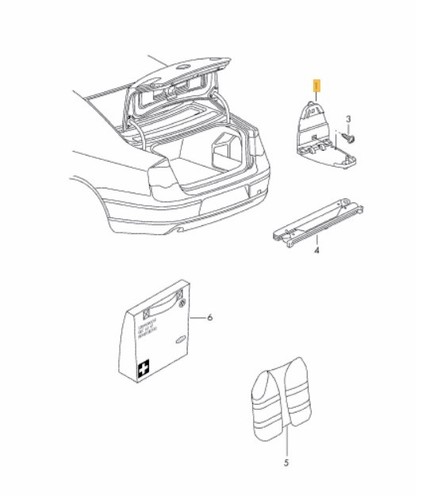 NEW GENUINE VW PASSAT CC 09-16 REAR TRUNK WARNING TRIANGLE MOUNTING BRACKET - 第 6/6 張圖片