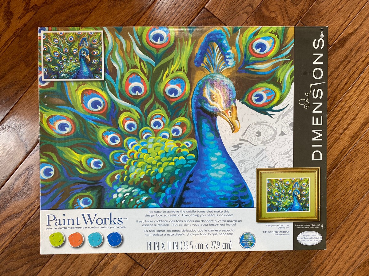 画材 Peacockesque Paintworks® Dimensions Peacock Kit & Frame Paint-by-Number