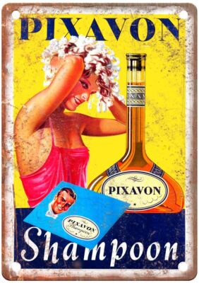 Pixavon Shampoon, 1933 Vintage Liquor Poster Reproduction Metal Sign E1237