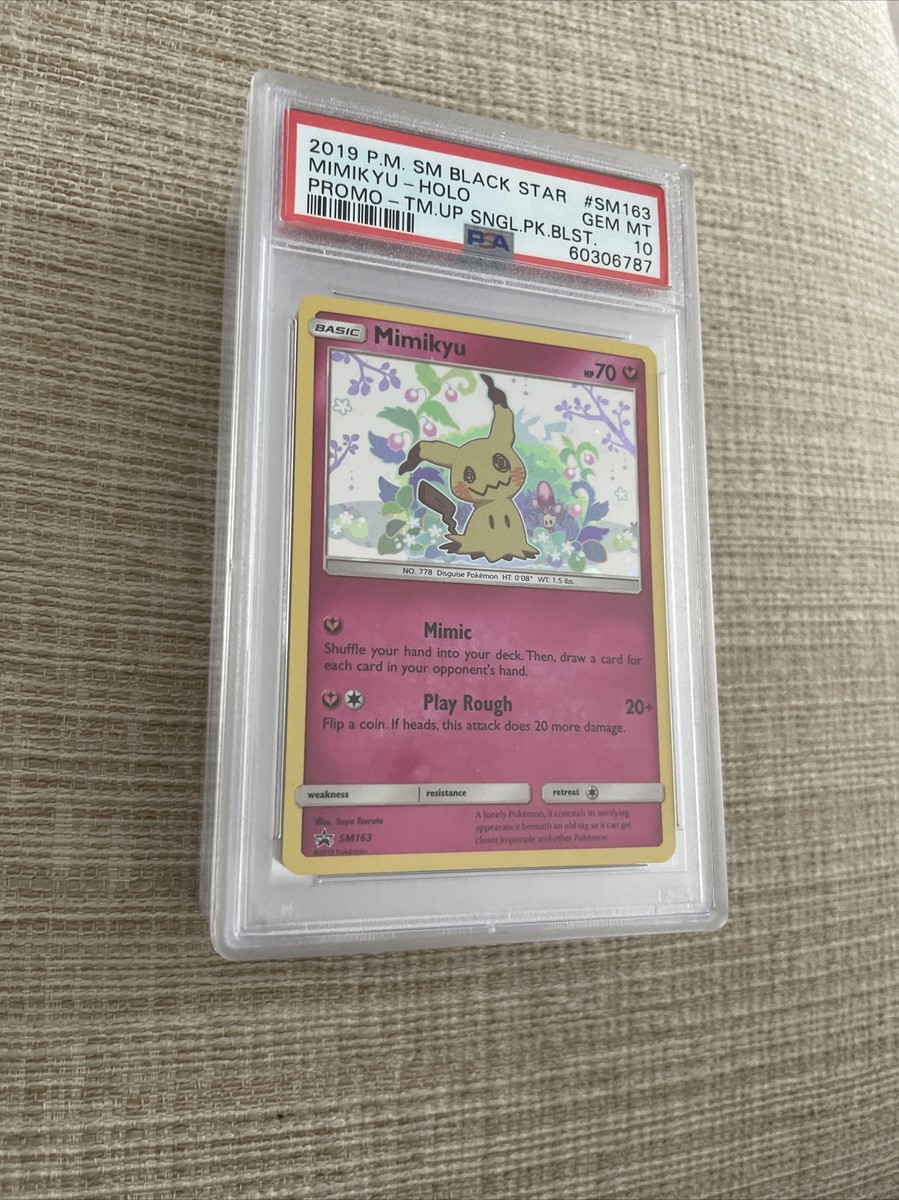 PSA 10 GEM MINT Mimikyu SM163 Pokemon SM Black Star Promo Team Up