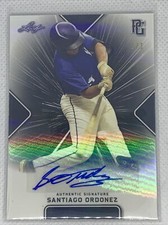 2021 LEAF PERFECT GAME BLACK PAPER REFRACTOR SANTIAGO ORDONEZ RC AUTO # 1/1