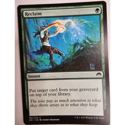 MTG Magic The Gathering Reclaim Instant Card Green Magic Origins 2015