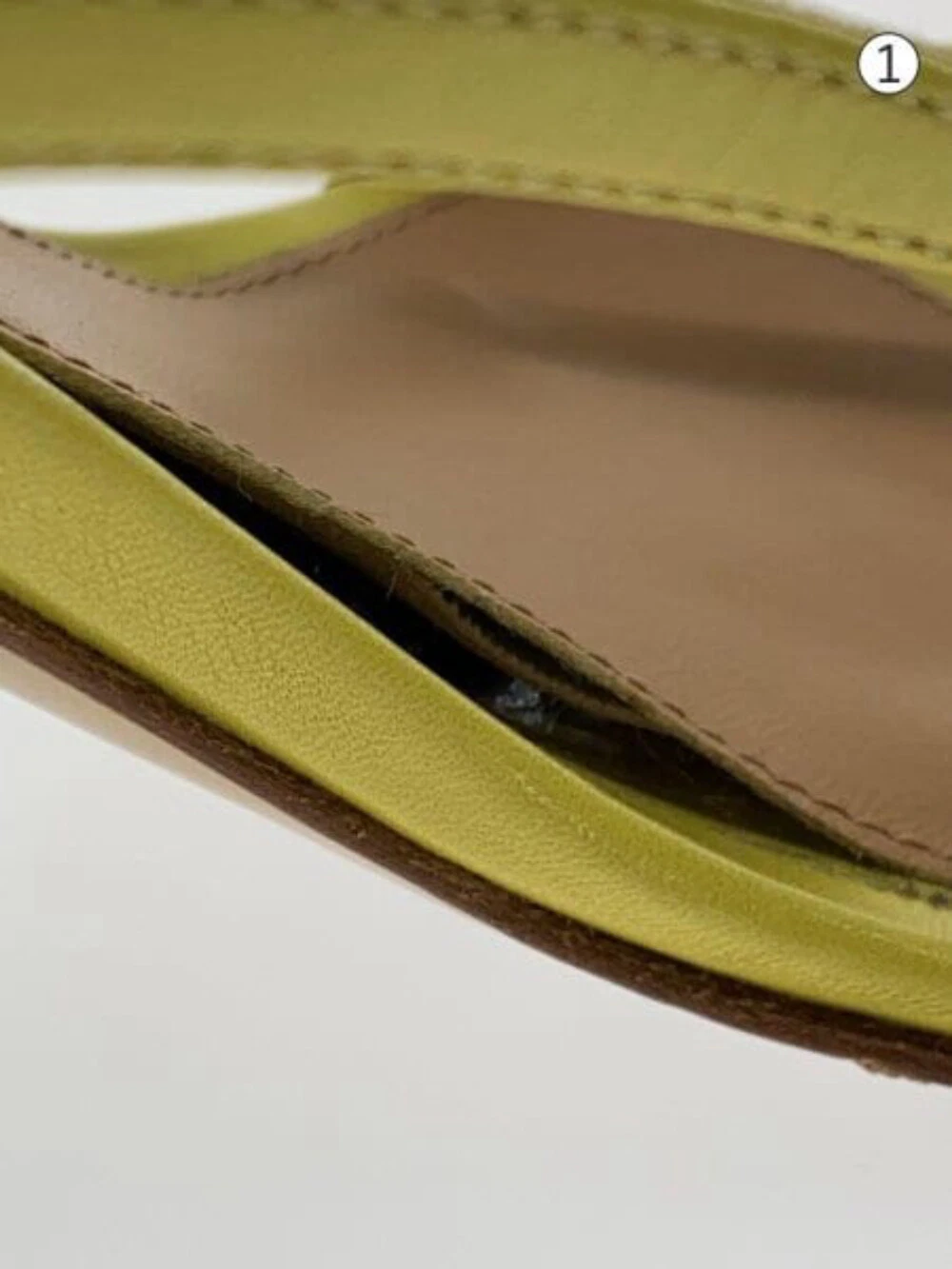 Sandali donna Bottega Veneta taglia 38 punta quadrata tanga pelle colore giallo